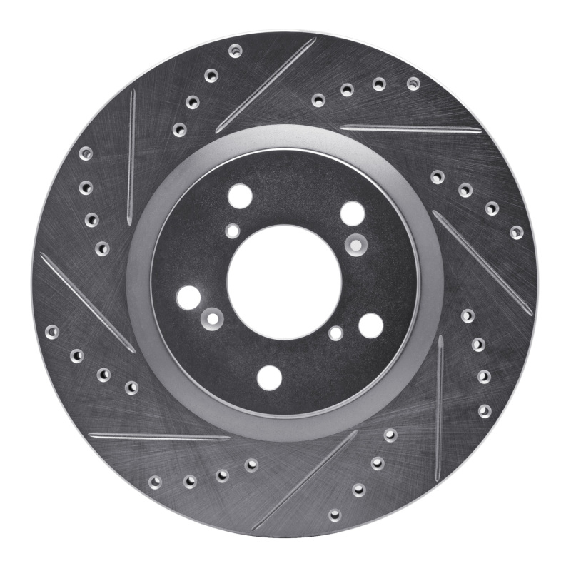 DFC 09-14 Acura TL Front Left Drilled & Slotted Silver Brake Rotor