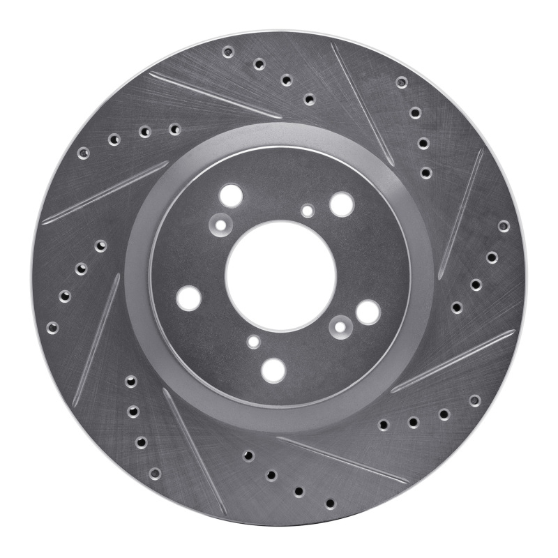 DFC 09-14 Acura TL Front Right Drilled & Slotted Silver Brake Rotor