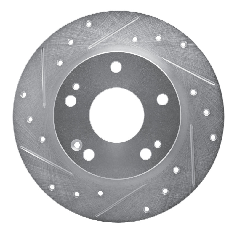 DFC 16-25 Honda Civic Coupe Rear Left Drilled & Slotted Silver Brake Rotor