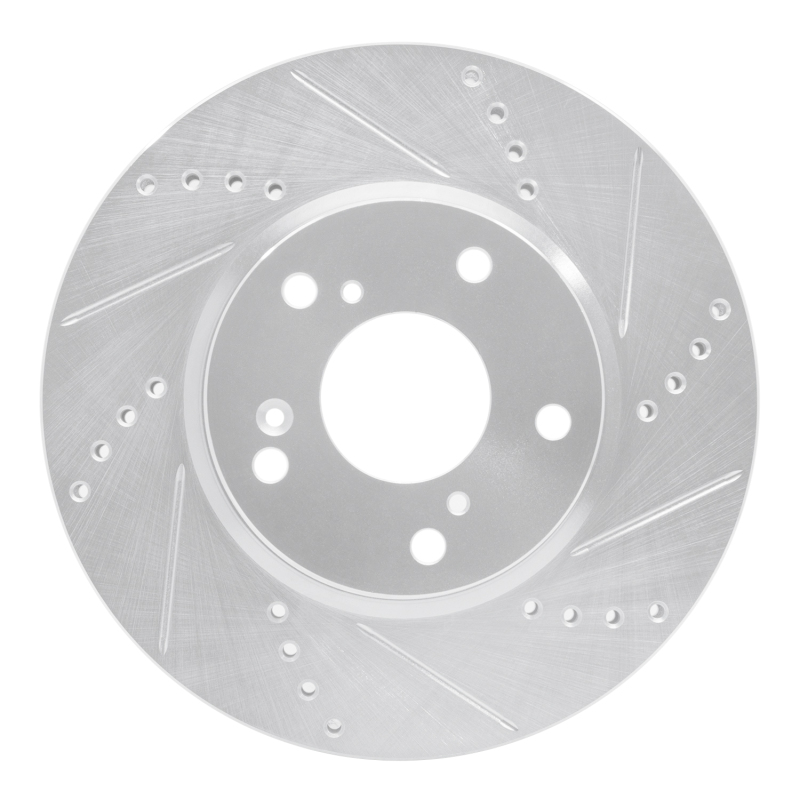 DFC 16-25 Honda Civic Sedan Front Right Drilled & Slotted Silver Brake Rotor