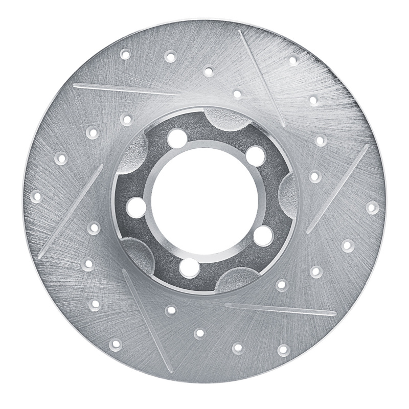 DFC 61-67 Mercedes-Benz 200 Front Right Drilled & Slotted Silver Brake Rotor