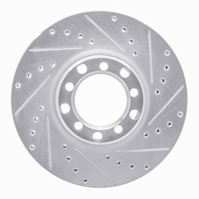 DFC 82-85 Mercedes-Benz 380SEC Front Right Drilled & Slotted Silver Brake Rotor