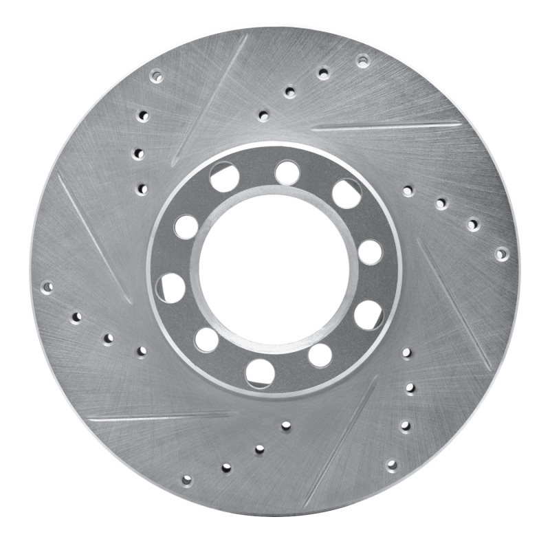 DFC 79-85 Mercedes-Benz 380SE Front Left Drilled & Slotted Silver Brake Rotor