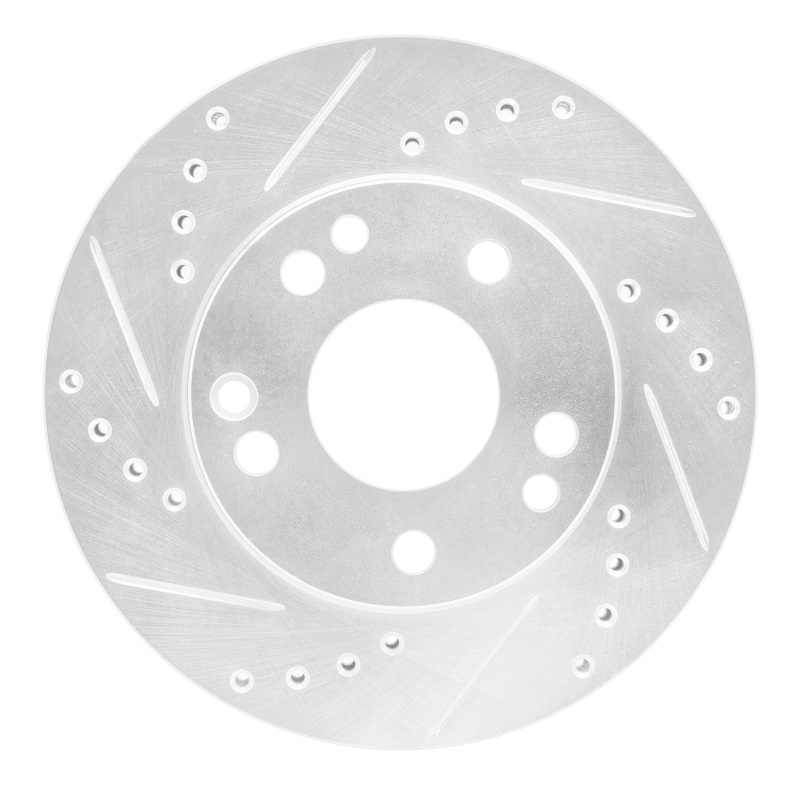 DFC 87-93 Mercedes-Benz 190E Front Left Drilled & Slotted Silver Brake Rotor