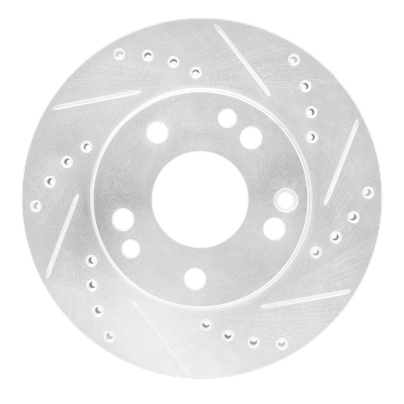 DFC 87-93 Mercedes-Benz 190D Front Right Drilled & Slotted Silver Brake Rotor