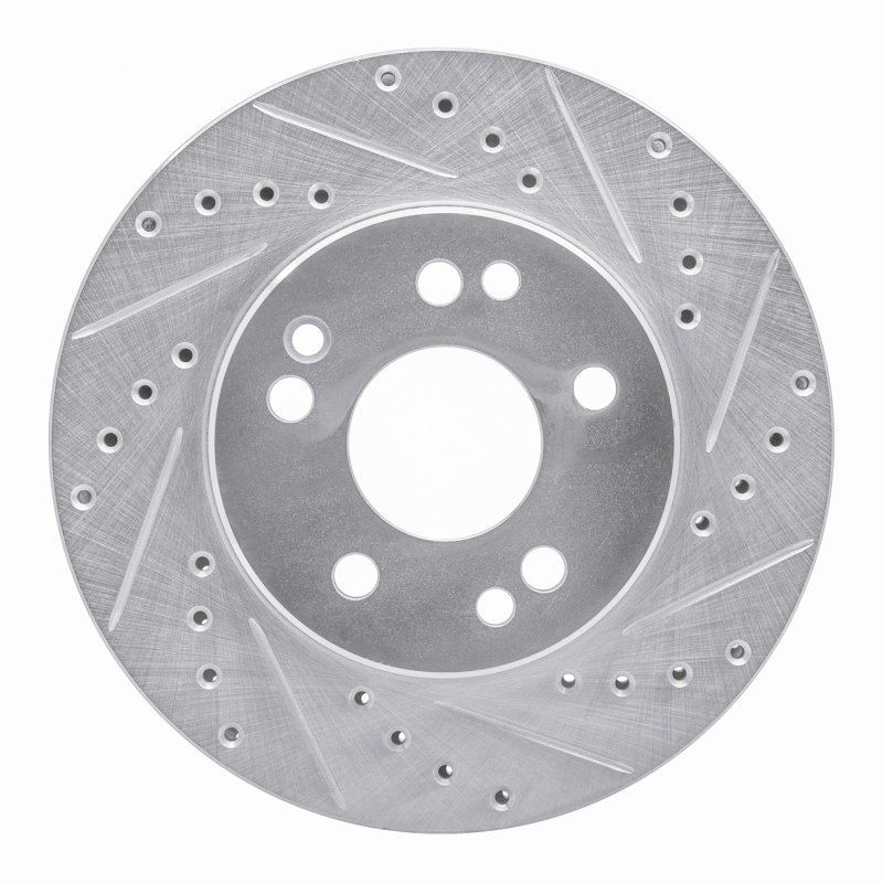 DFC 84-95 Mercedes-Benz 300E Front Right Drilled & Slotted Silver Brake Rotor
