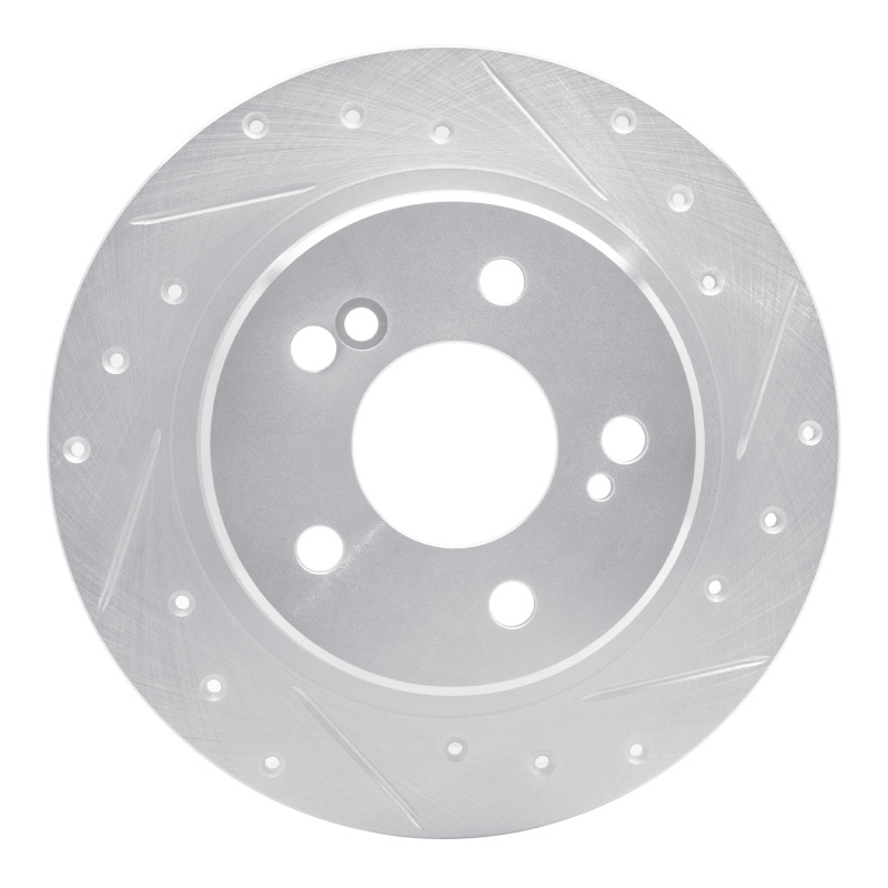 DFC 90-95 Mercedes-Benz SL320 Rear Right Drilled & Slotted Silver Brake Rotor