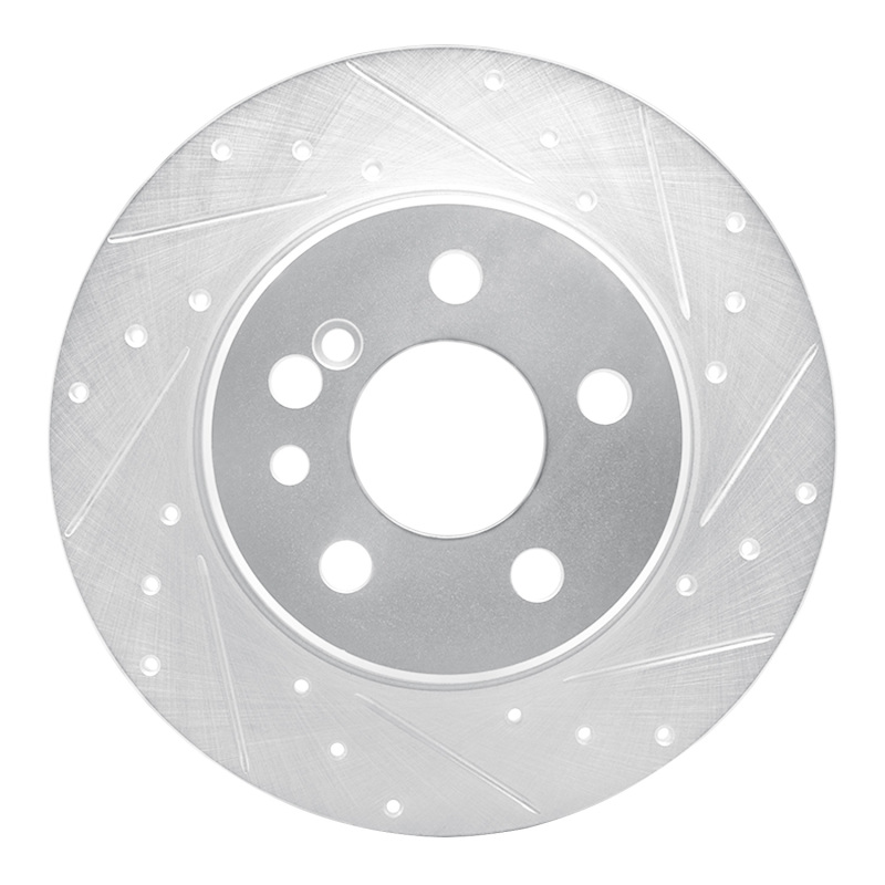DFC 91-99 Mercedes-Benz S350 Rear Right Drilled & Slotted Silver Brake Rotor