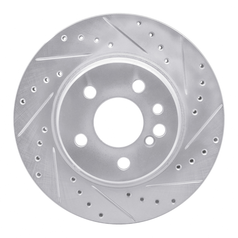 DFC 92-99 Mercedes-Benz 400SE Rear Right Drilled & Slotted Silver Brake Rotor