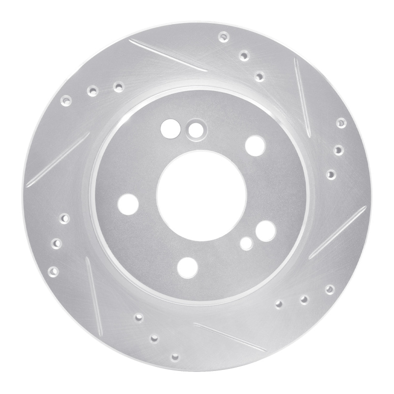 DFC 92-94 Mercedes-Benz E500 Rear Right Drilled & Slotted Silver Brake Rotor