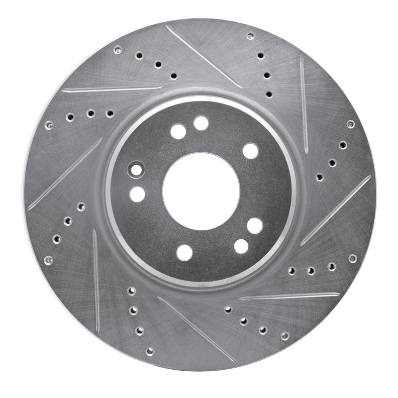 DFC 94-02 Mercedes-Benz SL500 Right Front Drilled & Slotted Silver Brake Rotor