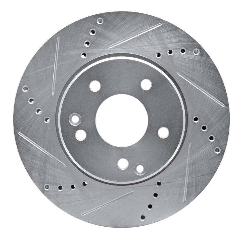 DFC 96-15 Mercedes-Benz C230 Front Left Drilled & Slotted Silver Brake Rotor