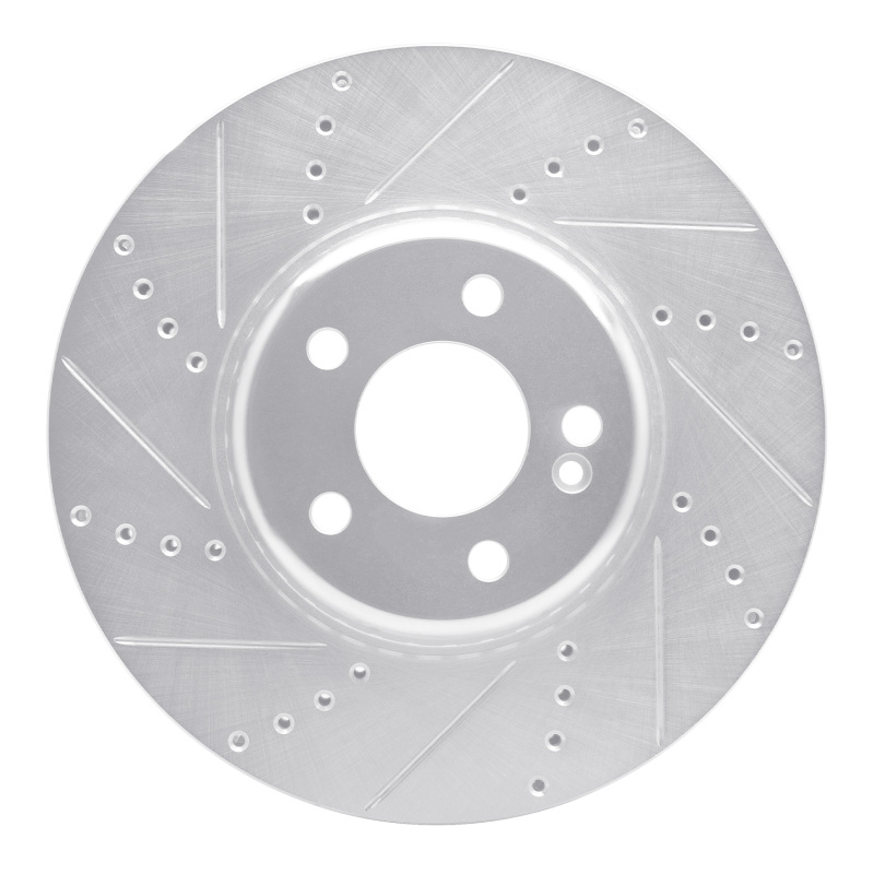 DFC 15-23 Mercedes-Benz C300 Coupe & Convertible Front Left Drilled & Slotted Silver Brake Rotor