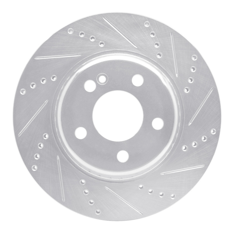 DFC 15-23 Mercedes-Benz C300 Sedan Rear Right Drilled & Slotted Silver Brake Rotor