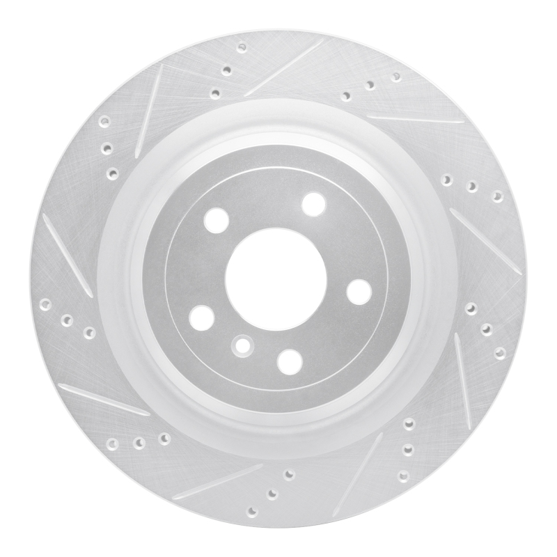 DFC 13-19 Mercedes-Benz GL550 Rear Left Drilled & Slotted Silver Brake Rotor