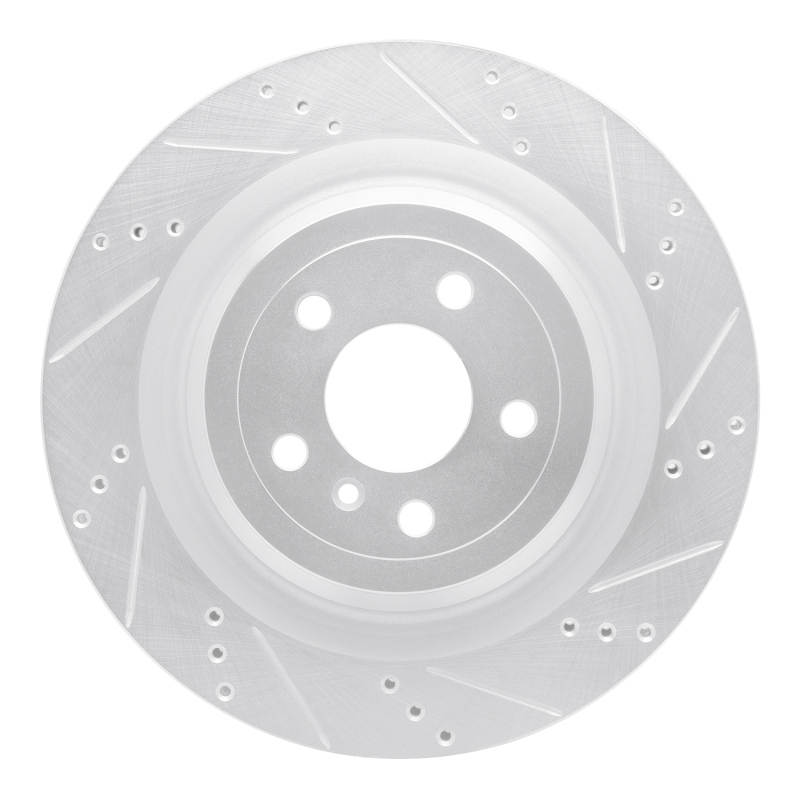 DFC 13-19 Mercedes-Benz GLS350 Rear Right Drilled & Slotted Silver Brake Rotor