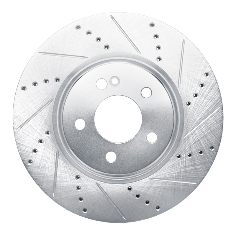DFC 16-23 Mercedes-Benz GLC350e Rear Right Drilled & Slotted Silver Brake Rotor
