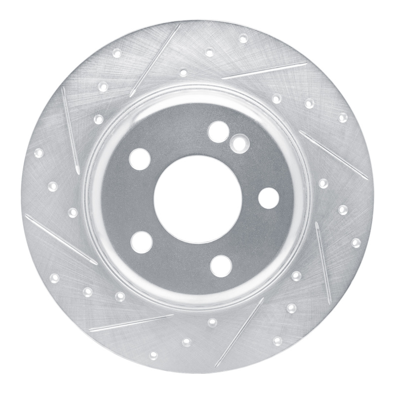 DFC 15-21 Mercedes-Benz C180 (Mexico) Rear Left Drilled & Slotted Silver Brake Rotor