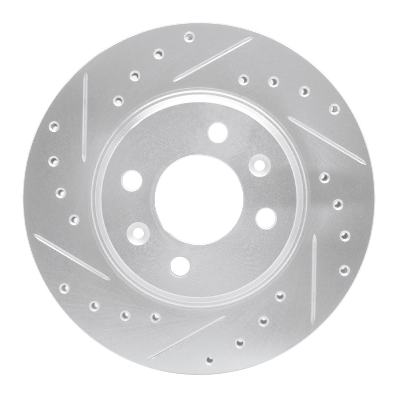 DFC 87-93 Saab 900/9000 Front Left Drilled & Slotted Silver Brake Rotor