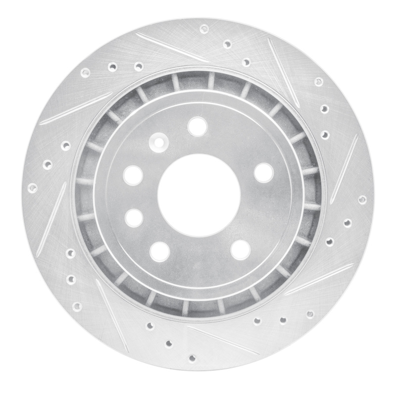 DFC 02-10 Saab 9-5 Rear Right Drilled & Slotted Silver Brake Rotor