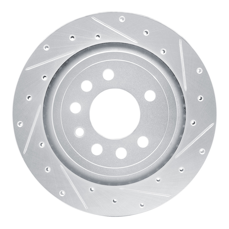DFC 08-11 Saab 9-3X Rear Right Drilled & Slotted Silver Brake Rotor