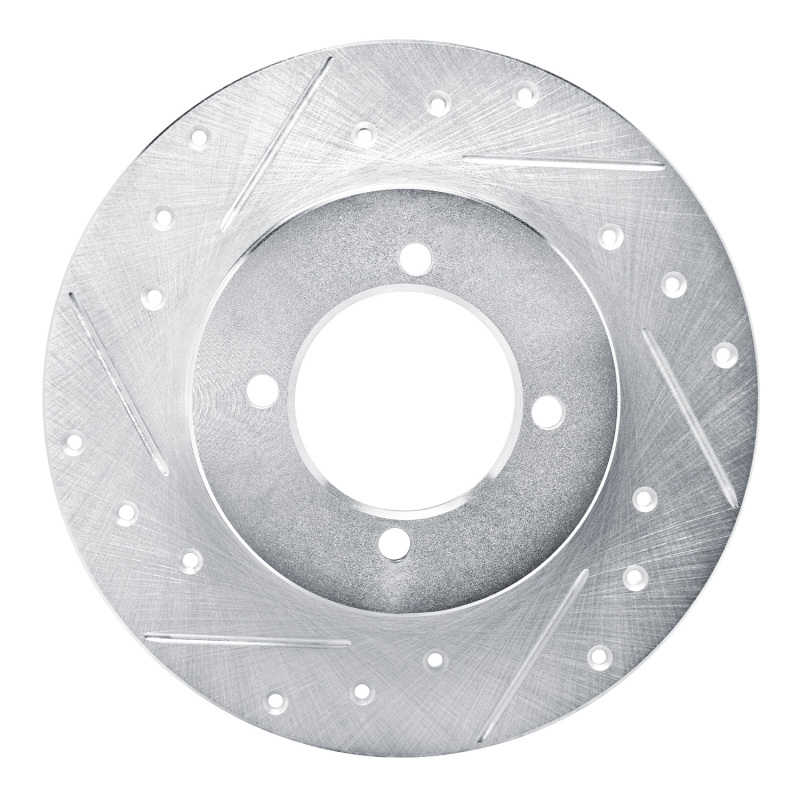 DFC 75-82 Nissan 210 Front Left Drilled & Slotted Silver Brake Rotor