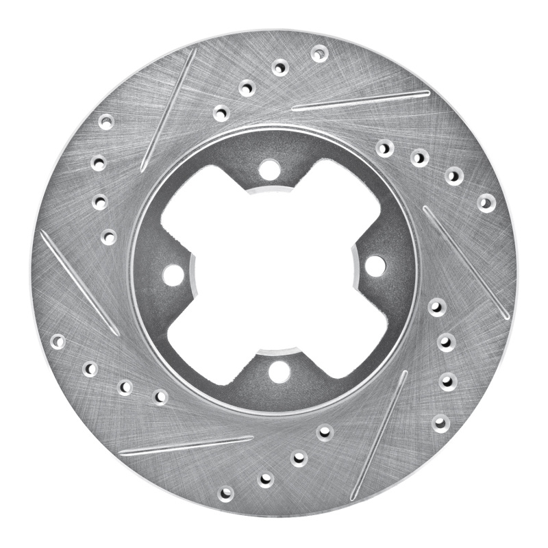 DFC 79-83 Nissan 280ZX Front Left Drilled & Slotted Silver Brake Rotor