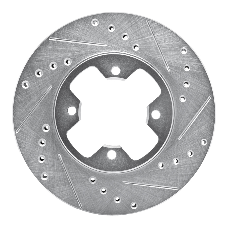 DFC 79-83 Nissan 280ZX Front Right Drilled & Slotted Silver Brake Rotor