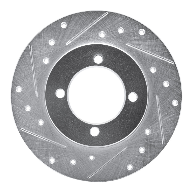 DFC 74-75 Nissan 710 Front Left Drilled & Slotted Silver Brake Rotor