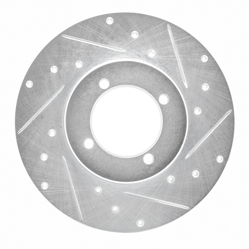 DFC 70-73 Nissan 240Z Front Right Drilled & Slotted Silver Brake Rotor