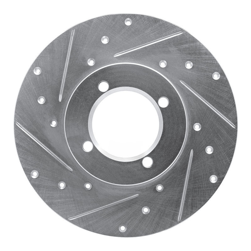 DFC 80-83 Nissan 200SX Front Left Drilled & Slotted Silver Brake Rotor