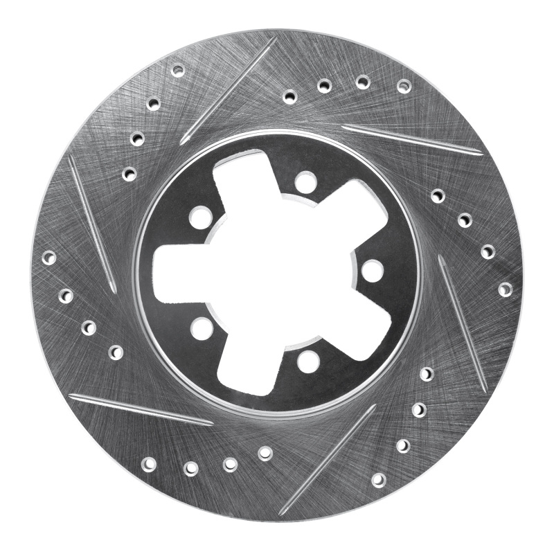 DFC 84-89 Nissan 300ZX Turbo Front Left Drilled & Slotted Silver Brake Rotor