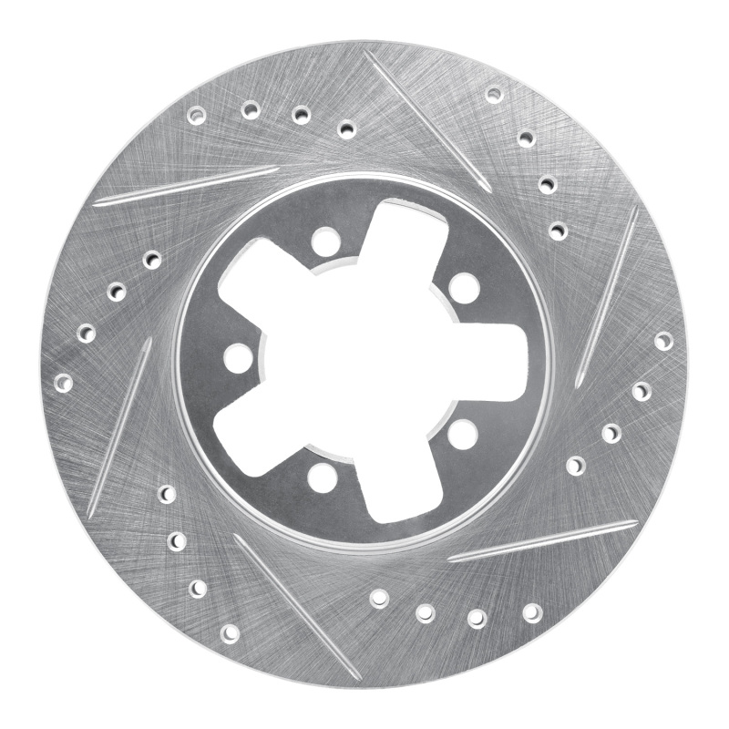 DFC 84-89 Nissan 300ZX Front Right Drilled & Slotted Silver Brake Rotor
