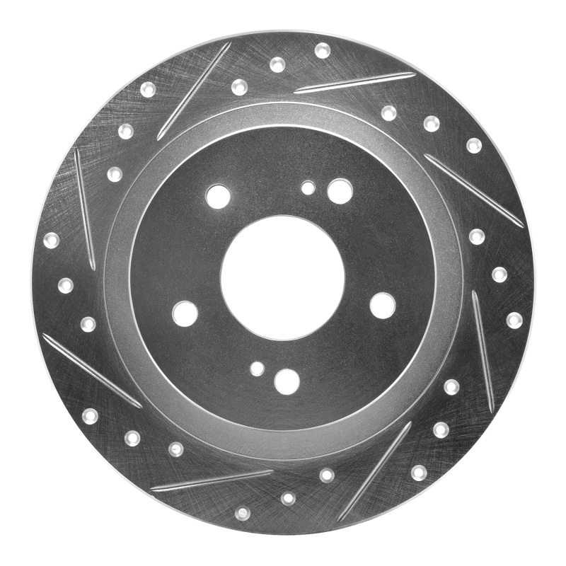 DFC 84-88 Nissan 300ZX Turbo Rear Left Drilled & Slotted Silver Brake Rotor