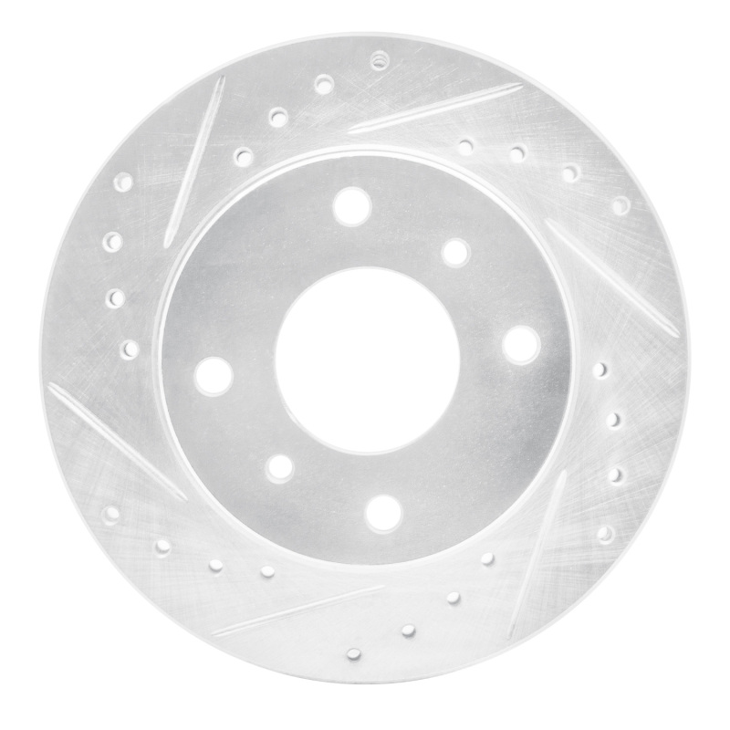 DFC 89-96 Nissan 240SX Front Left Drilled & Slotted Silver Brake Rotor
