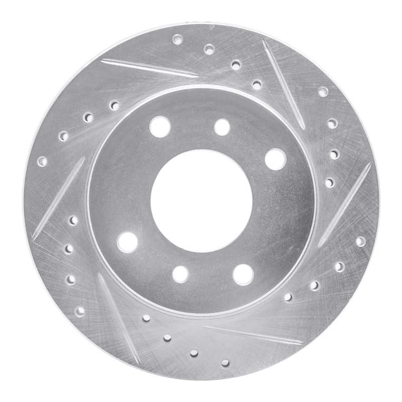 DFC 89-96 Nissan 240SX Front Right Drilled & Slotted Silver Brake Rotor