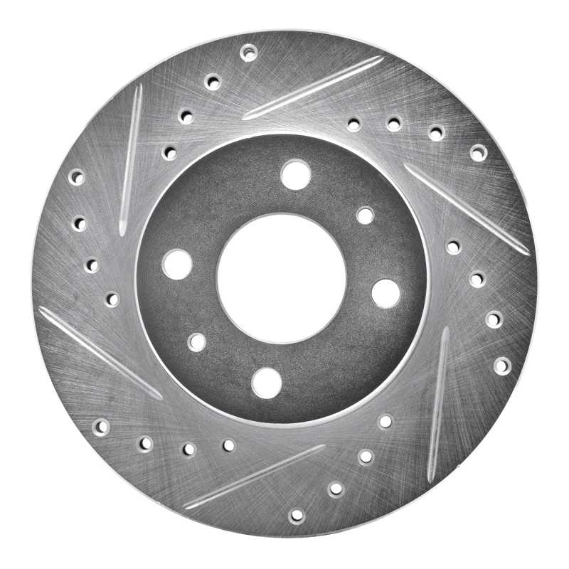 DFC 88-06 Nissan Pulsar NX Front Left Drilled & Slotted Silver Brake Rotor