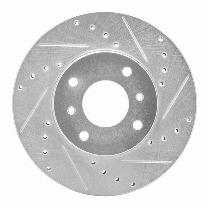 DFC 93-06 Infiniti G20 Front Right Drilled & Slotted Silver Brake Rotor