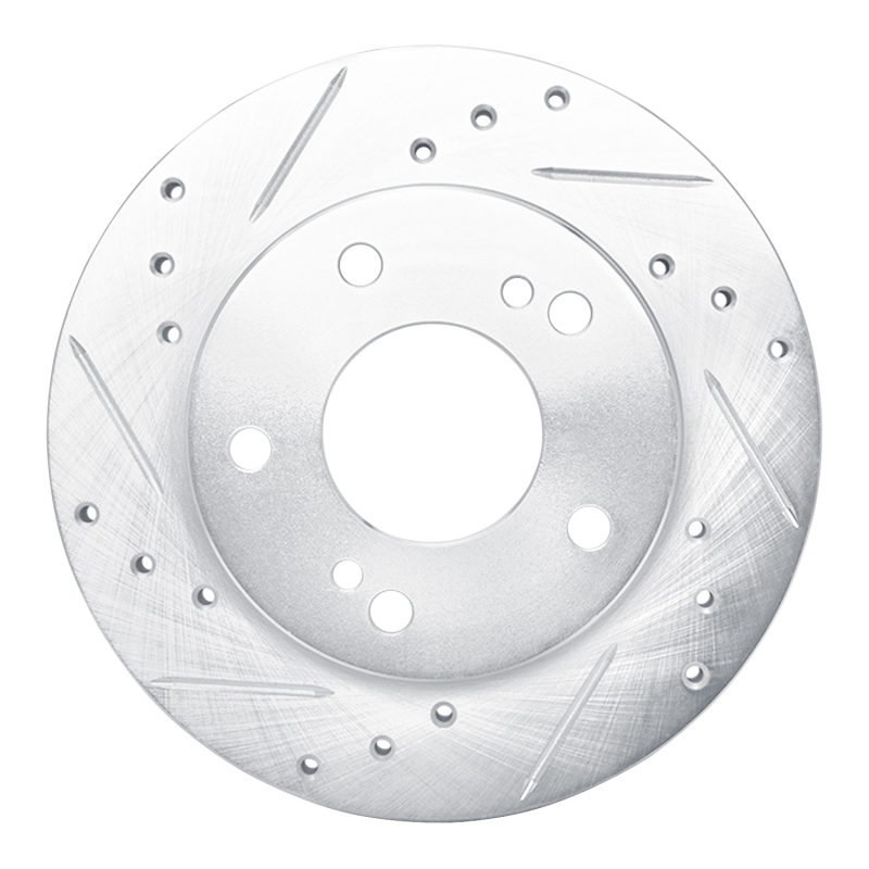 DFC 94-96 Nissan 240SX Front Left Drilled & Slotted Silver Brake Rotor