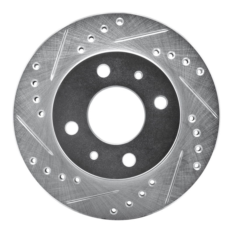 DFC 95-00 Nissan 200SX Front Left Drilled & Slotted Silver Brake Rotor