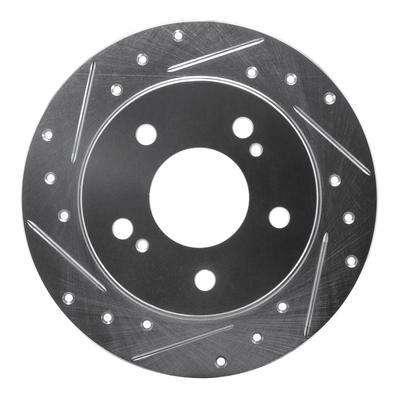 DFC 94-98 Nissan 240SX Rear Left Drilled & Slotted Silver Brake Rotor