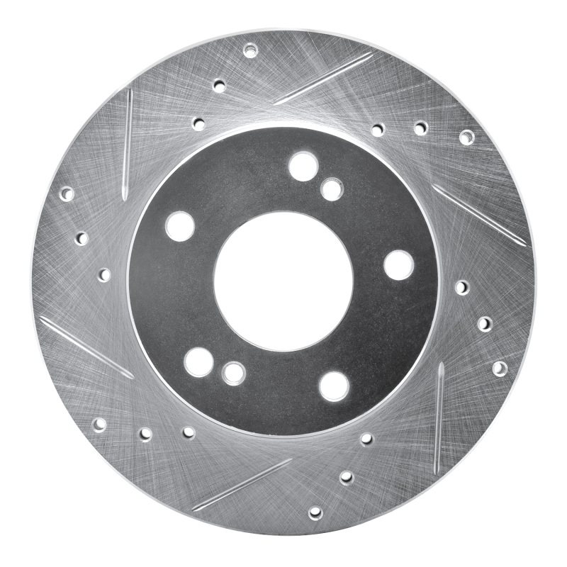 DFC 96-98 Nissan 240SX Front Left Drilled & Slotted Silver Brake Rotor