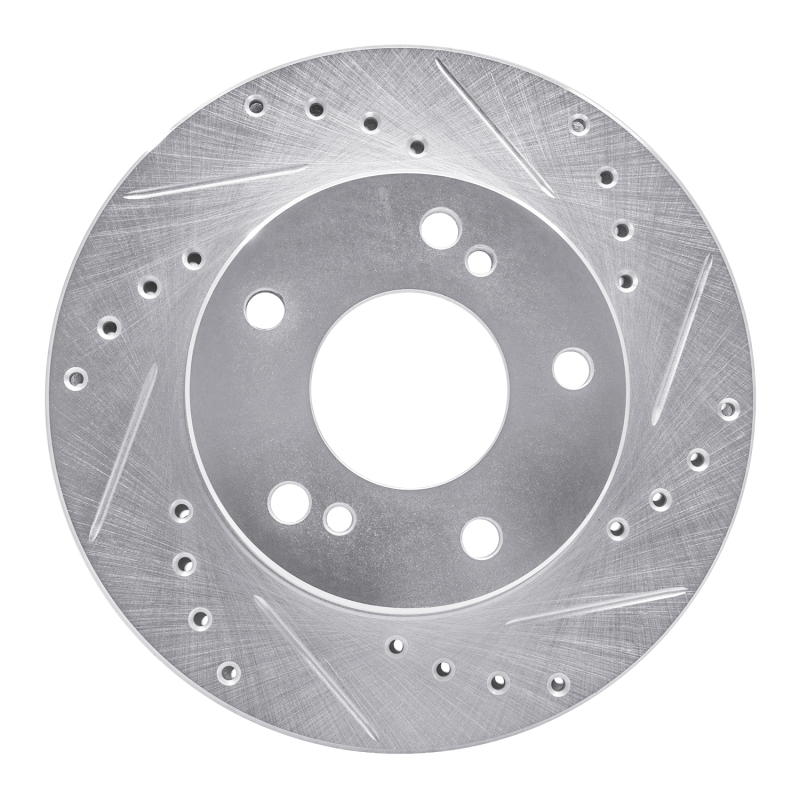 DFC 96-98 Nissan 240SX Front Right Drilled & Slotted Silver Brake Rotor