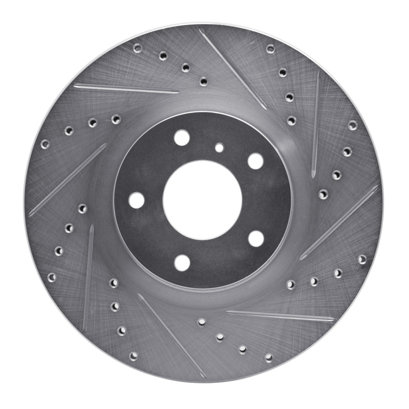 DFC 03-23 Infiniti Q70 Hybrid Front Right Drilled & Slotted Silver Brake Rotor