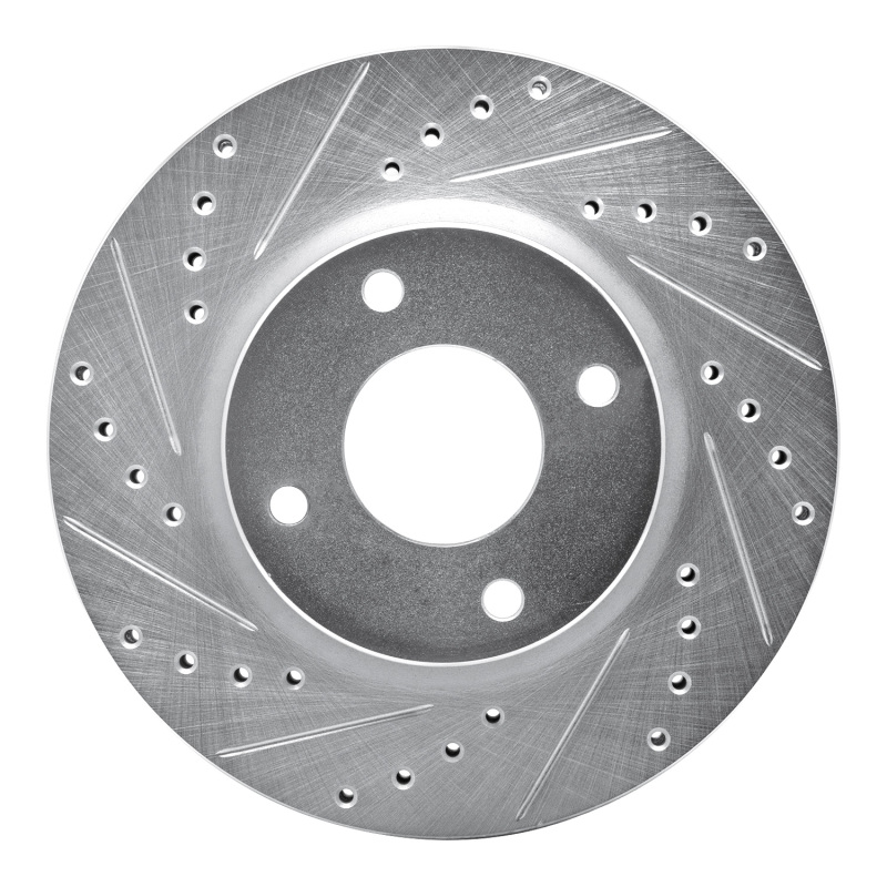DFC 07-14 Nissan Versa Front Left Drilled & Slotted Silver Brake Rotor