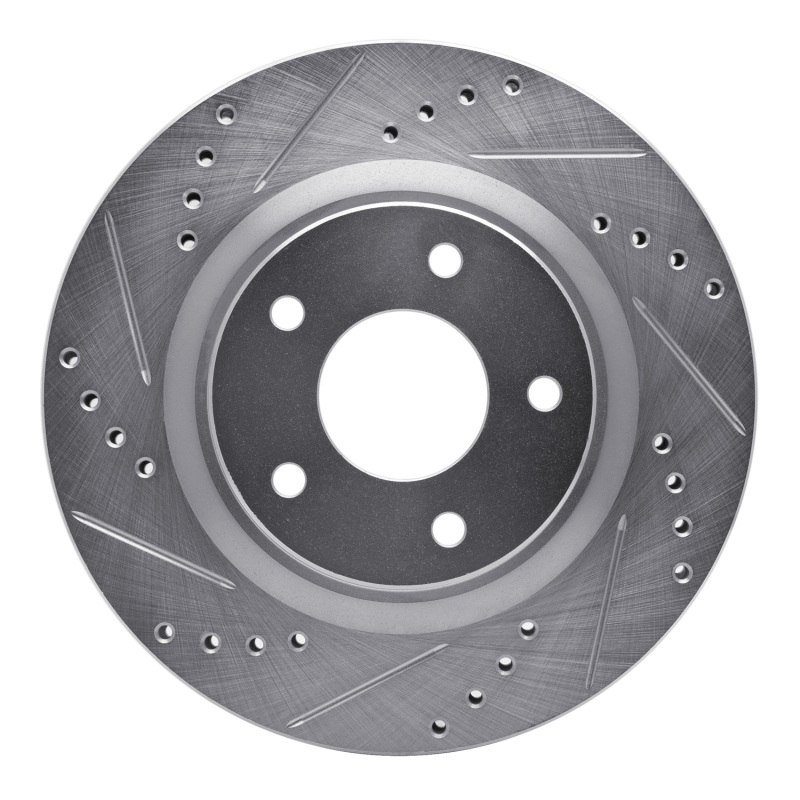 DFC 07-13 Nissan Altima Front Left Drilled & Slotted Silver Brake Rotor