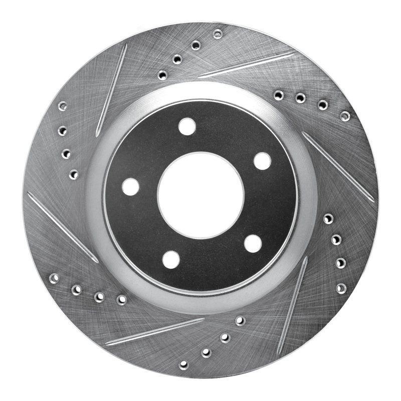 DFC 07-15 Nissan Sentra Front Left Drilled & Slotted Silver Brake Rotor