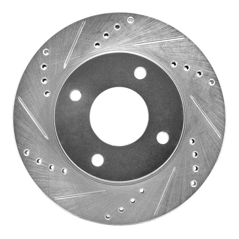 DFC 07-17 Nissan Tiida (Mexico) Front Left Drilled & Slotted Silver Brake Rotor