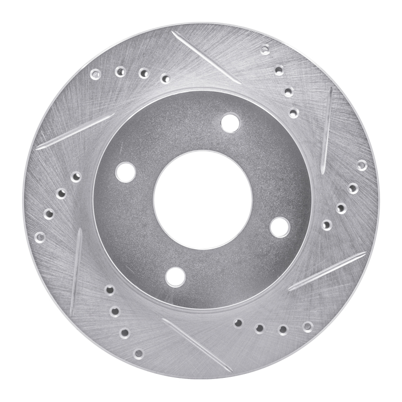 DFC 07-17 Nissan Tiida (Mexico) Front Right Drilled & Slotted Silver Brake Rotor