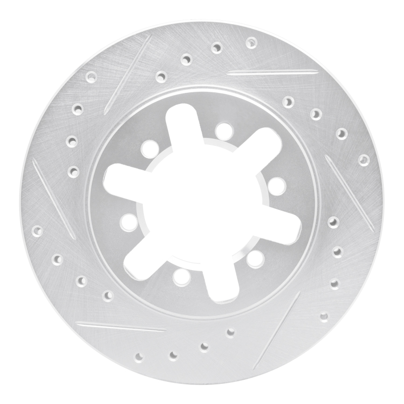 DFC 82-85 Nissan 720 Datsun Front Left Drilled & Slotted Silver Brake Rotor